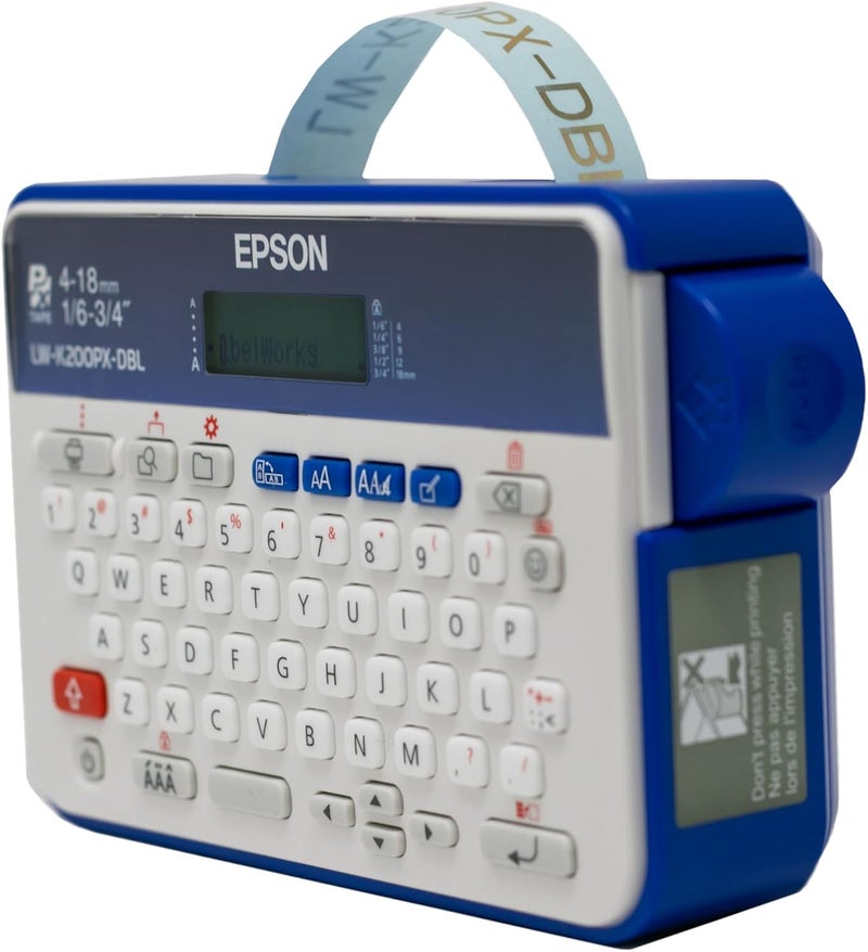 LABELWORKS Epson LW-K200PX-DBL Portable QWERTY Keyboard Label Maker for Home & Hobbies - Craft, Organize, and Personalize - Dark Blue Printer - Image 2